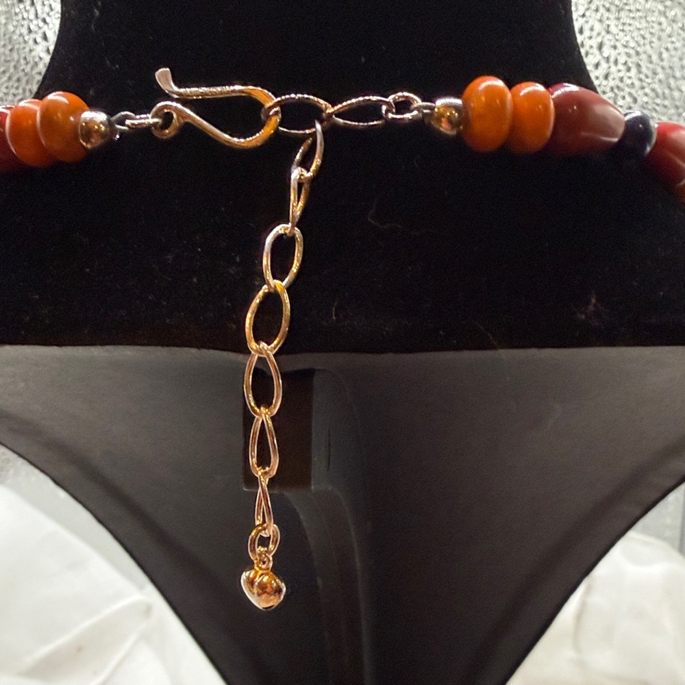Jay King lapis Lazuli, Red Jasper, Carnelian, Sterling Silver Necklace. - Picture 4 of 8